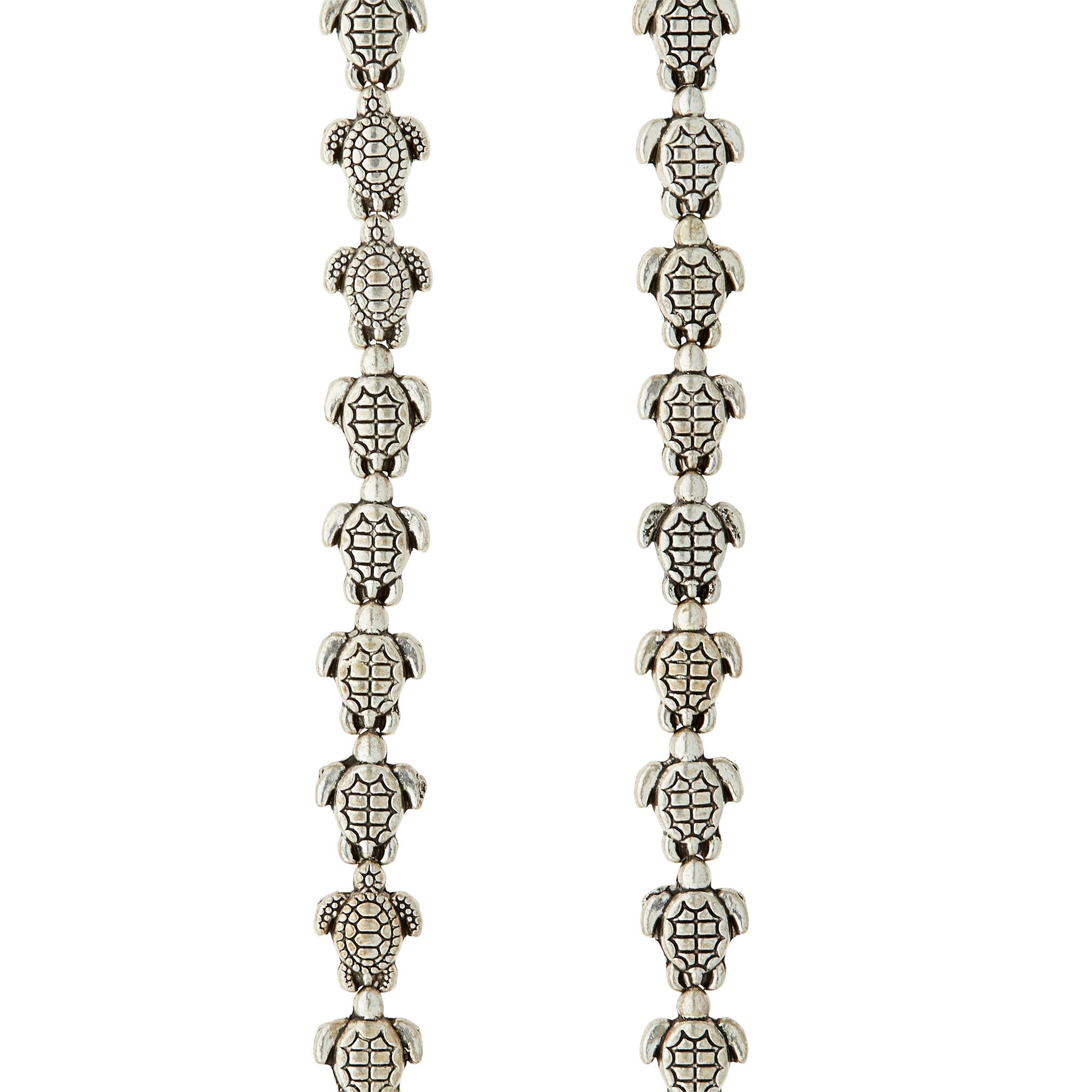 9 Pack: Antique Silver Metal Sea Turtle Beads, 9mm by Bead Landing™